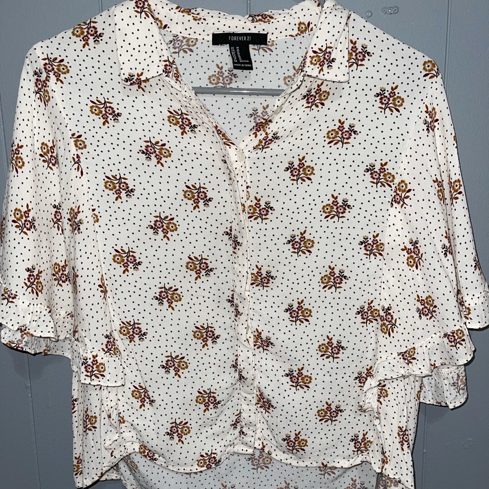 F21 Button Up Floral Top